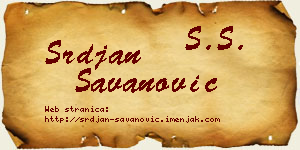 Srđan Savanović vizit kartica